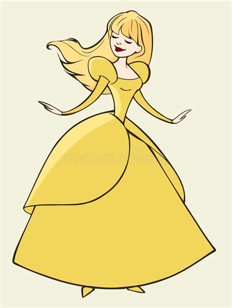 princess in yellow dress stock vector illustration of