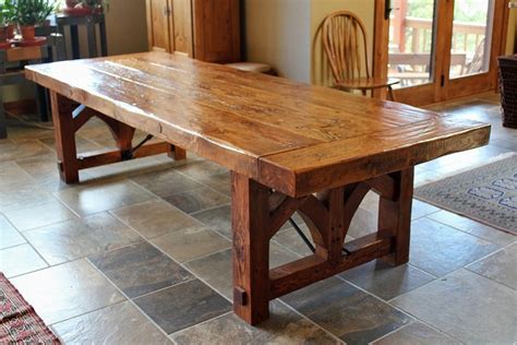 hand reclaimed heart pine farmhouse dining table
