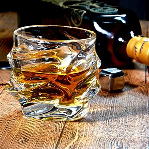 Glaskey Whiskey Glass Set Of 4 11 5 Oz Lead Free Crystal Old Fashioned