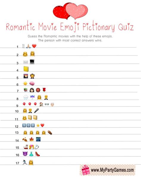 free printable romantic movie emoji pictionary quiz romantic movies