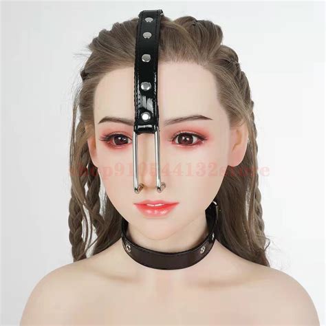 Bdsm Slut Torture Bondage Metal Nose Hook Nose Clip With Neck Collar