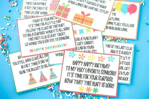 A Super Fun Birthday Scavenger Hunt {free Printable } Play Party Plan