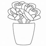 Vase Coloring Flower Flowers Library Clipart sketch template