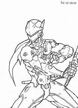 Overwatch Coloring Pages Genji Color Print Deviantart Drawing Sketch Drawings Games Sketchite sketch template