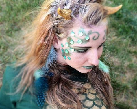 womens dragon costume accessory female dragon cosplay eye face makeup green dragon halloween