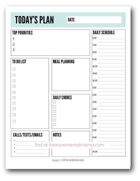 daily planner printables