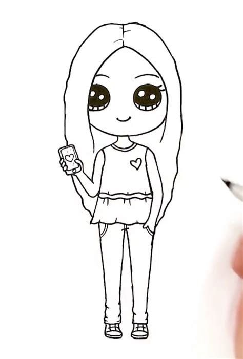 pin  melony lemoine  drawing cute kawaii drawings kawaii girl