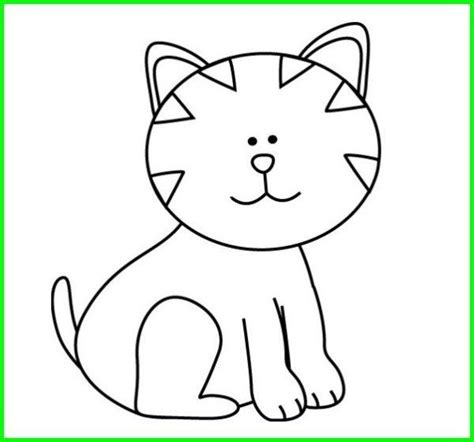 gambar hewan kucing  mewarnai kucing hitam menggambar sketsa comel