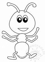 Ant Coloring Cartoon Illustration Book sketch template