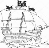 Barco Pirata Piratas Barcos Navios Navio Jolly Adultos Branco Clipground sketch template