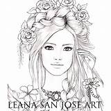 Coloring Grayscale Rosabelle Leana Jose sketch template