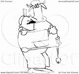 Cow Farmer Carrying Outline Coloring Illustration His Arms Royalty Clip Vector Djart Regarding Notes sketch template