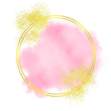 pink glitter circle hd transparent circle gold glitter frame  pink