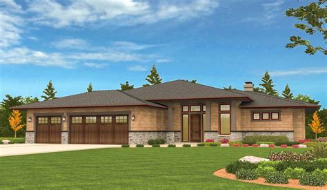 prairie ranch home  walkout basement ms architectural designs house plans