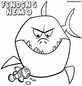Nemo Shark sketch template