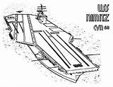 Coloring Carrier Aircraft Pages Ship Cvn Nimitz sketch template