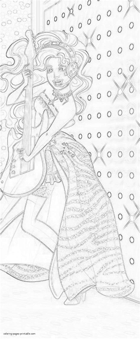 barbie   guitar coloring page coloring pages printablecom