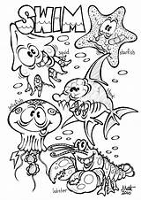 Coloring Pages Ocean Animal Sea Printable Colouring Kids Creatures Adults sketch template