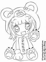 Coloring Pages Chibi Cute Anime Animal Colouring Girls Printable Reverse Annie Mermaid Fairy sketch template