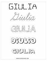 Colorare Giulia Nomi Varie Categorie sketch template