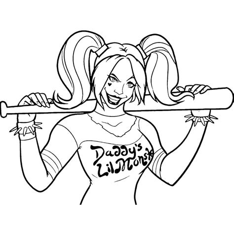 coloring pages harley quinn coloring page vanquish studio
