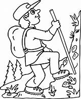 Clipart Cartoon Hiker Hike Hiking Library Coloring sketch template