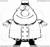 Worker Bellhop Happy Clipart Cartoon Outlined Coloring Vector Cory Thoman Royalty sketch template