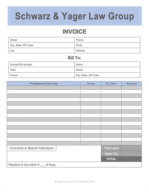 lawyer billable hours template