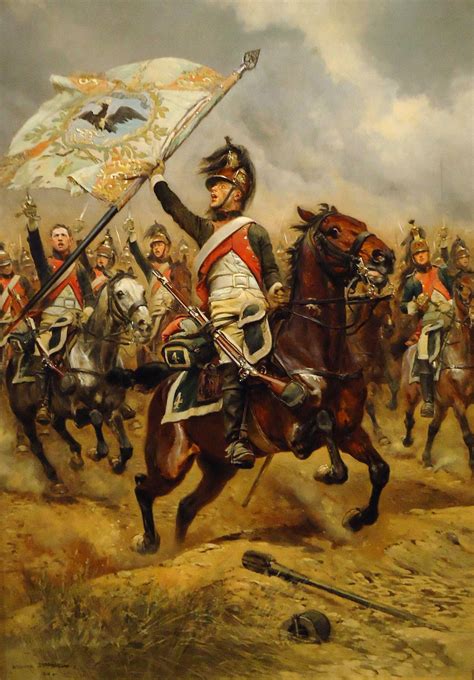 french dragoon  captured prussian flag   battle  jena