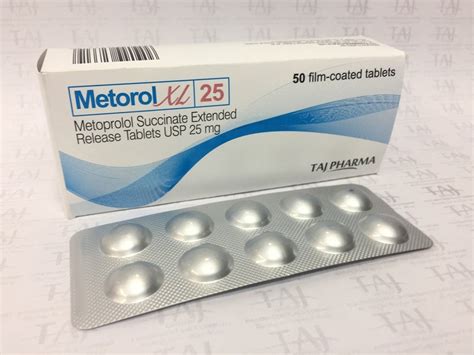 metoprolol succinate extended release tablets usp  mg metorolxl  tablets usp taj pharma