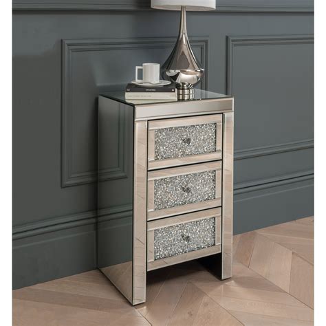 mirrored bedside table venetian glass bedside homesdirect