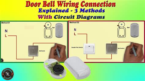 door bell wiring connection  methods    calling bell wiring explained  circuit