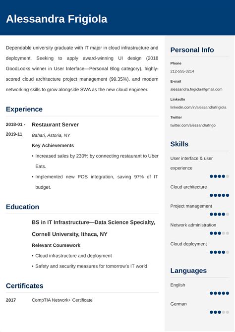 entry level  resume template