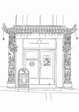 Chinese Restaurant Coloring Pages Edupics sketch template
