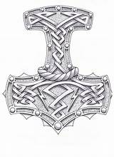 Hammer Tattoo Thor Thors Norse Celtic Viking Tattoos Mythology Designs Drawing Mjolnir Leather Symbol Nordic Patterns Mjölnir Nordische Tatoo Symbols sketch template