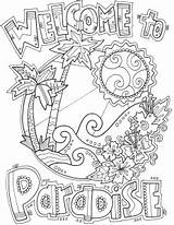 Paradise Template Coloring Pages Welcome Sketch sketch template