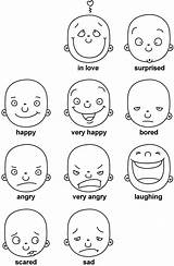 Expressions Draw Gesicht Gesichter Malen Happy Gefühle Lernen Printables Besuchen Lessons Desenhar Nase Mund sketch template