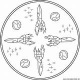 Weltraum Planeten Raketen Weltall Astronauten Mandalas Malvorlagen sketch template