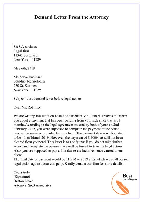 demand letter   attorney   letter template