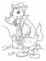 Wolf Coloring Pages Bad Big Walking Cartoon Dinner After Printable Color Kids Cartoons Recommended Library Clipart Popular sketch template