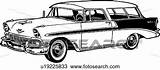 Chevy Bel Air Car Nomad 1956 Classic Clipart Automobile Clip Drawings Chevrolet Vector Fotosearch sketch template