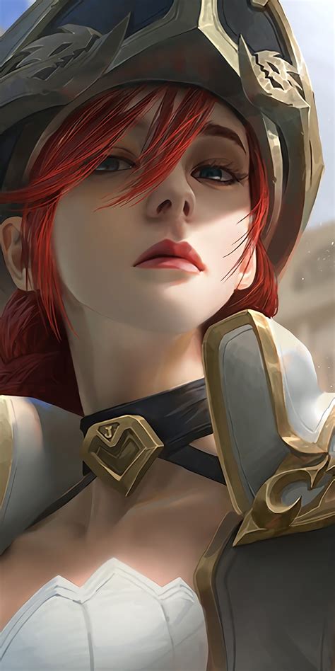 Download 1080x2160 Wallpaper Miss Fortune Red Head Online Game