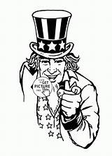 Coloring Uncle Sam Pages Kids Wuppsy Printables Choose Board sketch template