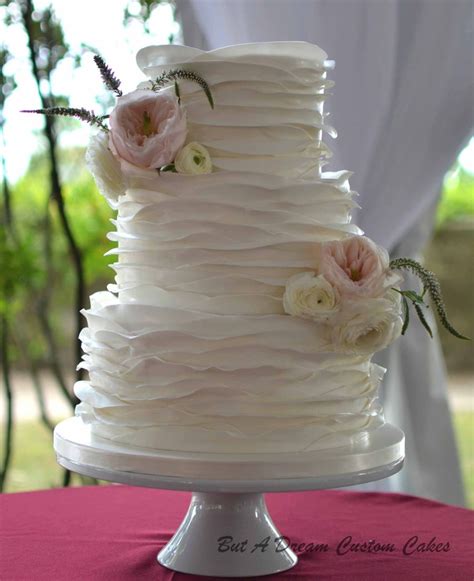 romantic soft ruffle wedding cake cakecentralcom