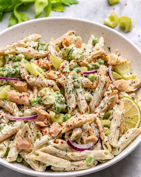 creamy tuna pasta salad recipe healthy fitness meals tuna pasta