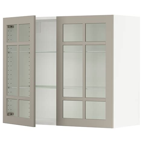 sektion wall cabinet   glass doors whitestensund beige ikea