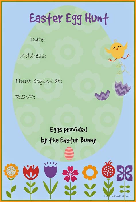 printable easter egg hunt invitation kid blogger network