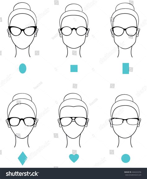woman face types female glasses types stock vector 444222256 shutterstock