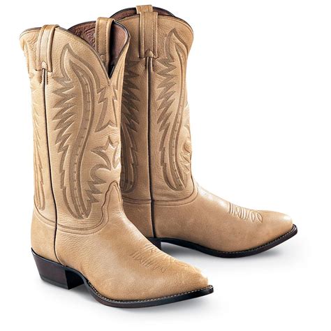 mens elk leather western boots camel  cowboy western boots