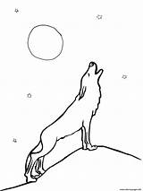 Wolf Coloring Pages Howling Moon Printable Print Kids Draw Color Drawing Simple Silhouettes Sheets Clipart Book sketch template